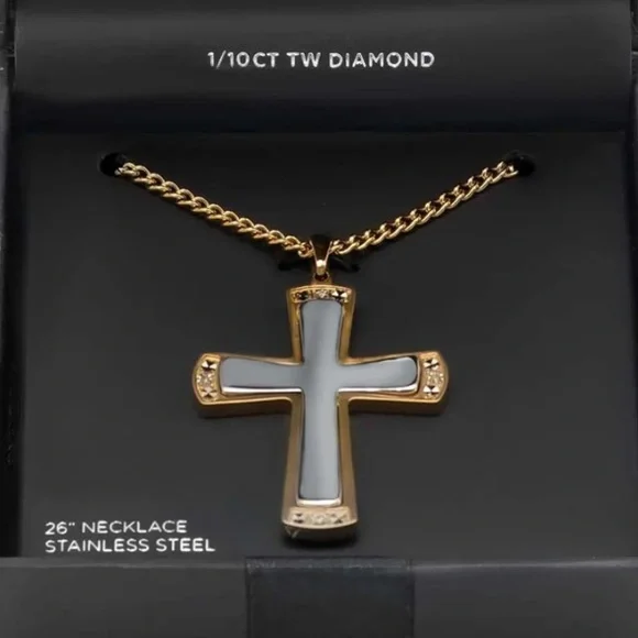 ✝️New in Box! American Exchange Premium Diamond Cross Necklace✝️ - Picture 1 of 8